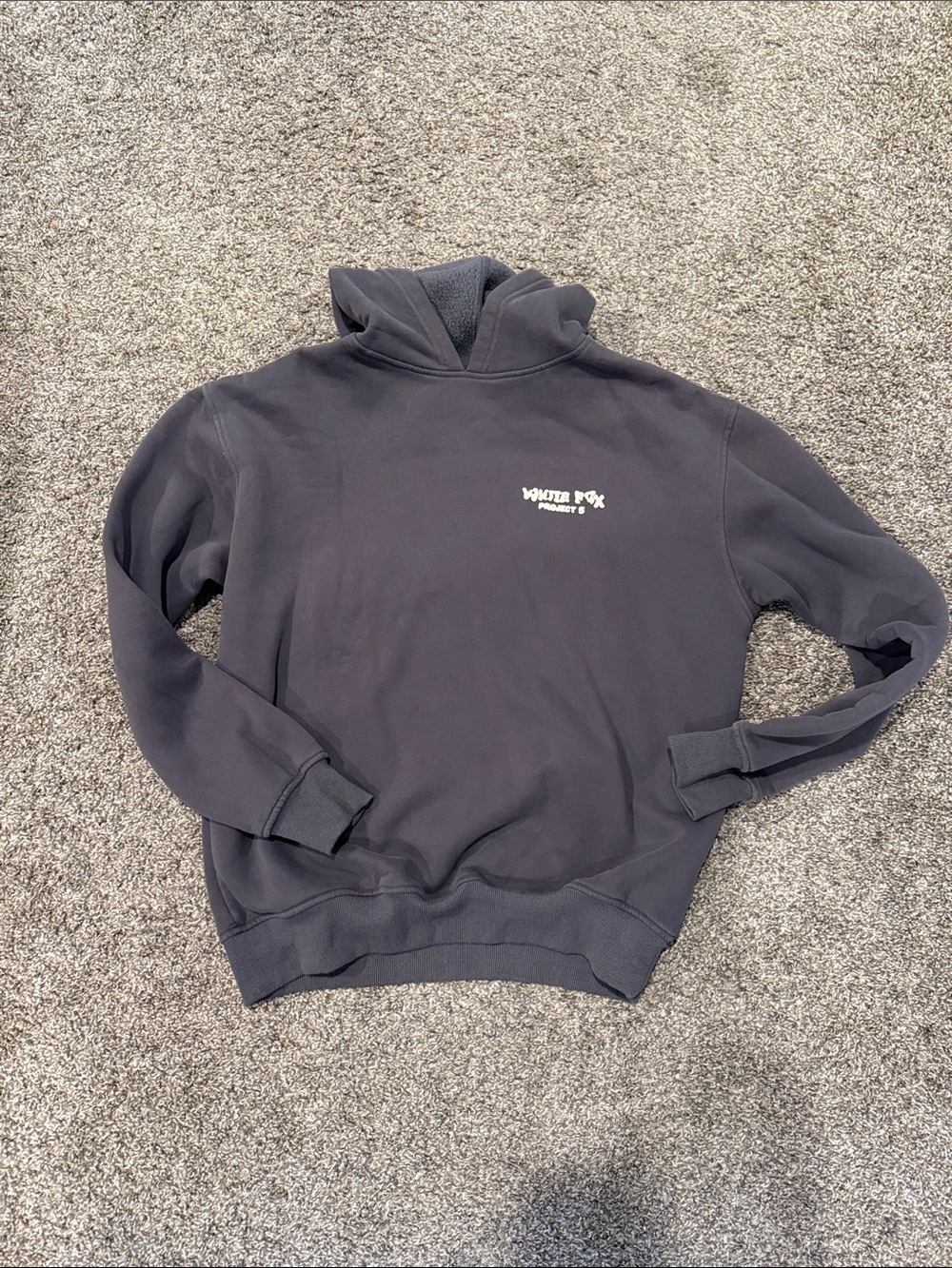 White Fox Boutique Charcoal Gray Logo Hoodie